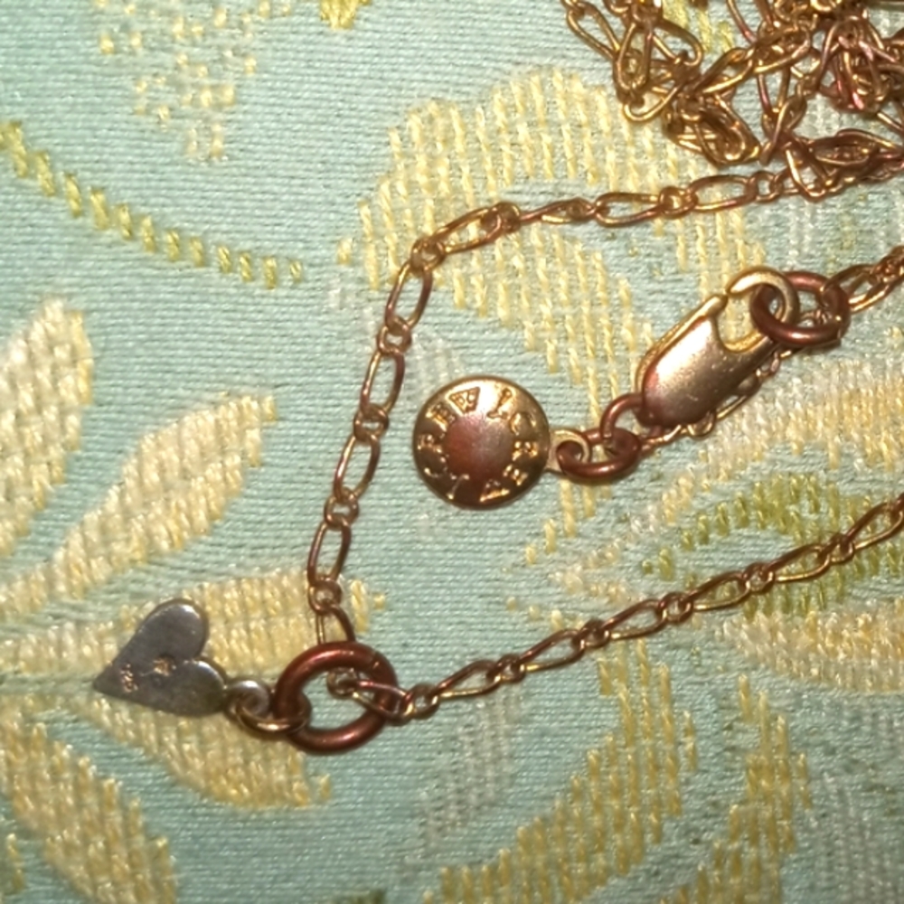 J Crew Very Vintage Sterling Petite Heart Long Chain